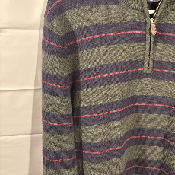Brooks Brothers 100% Extra Fine Italian Merino Wool Sweater Men’s Medium 1/4 Zip - Picture 2 of 7